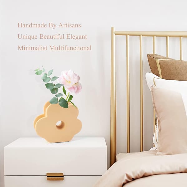 Keramisk vas, konstblomvas, minimalistisk heminredning för Li