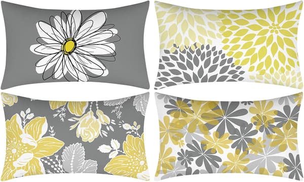 Sommarkuddfodral, Hemblommig Soffa Kuddfodral Vardagsrum Sovrum Heminredning 30 x 50cm (daisy-30X50)