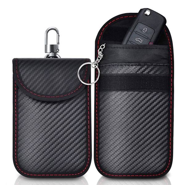 2-pack Mini Bärbar Anti-RFID Bilnyckelfodral, RFID-blockeringsfodral för Keyles