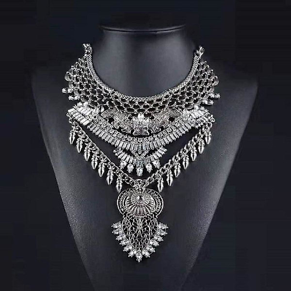 Kvinnors Halsband, Lång Frans Tjock Boho Punk Halsband