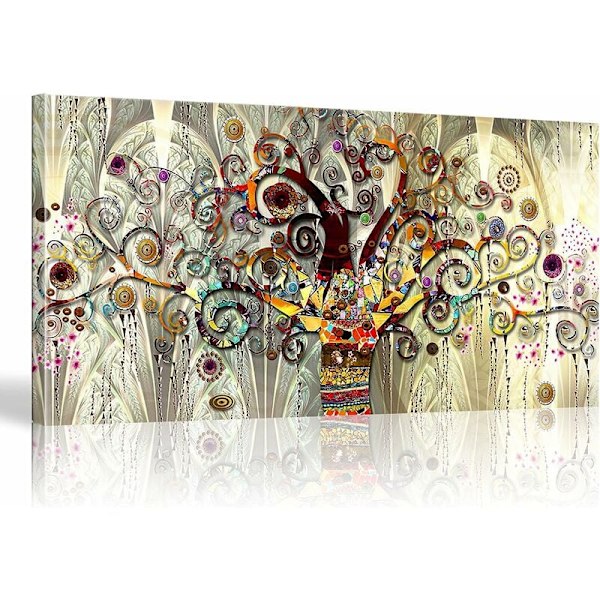 Livets träd canvas print målning, modern väggdekoration för li