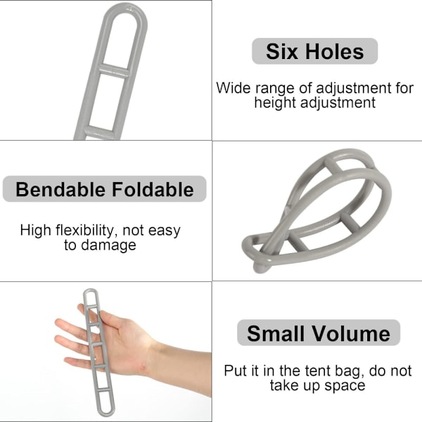 20 st markis stege band flexibel 6 fack tak camping fixering spänning för tält plast ou
