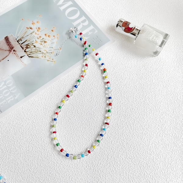 Farvede perler Glas Kærlighed Halskæder Armbånd Piger Farverige Sjov B