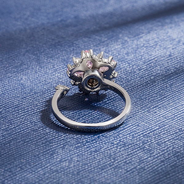Kvinde blomst ring zircon ædelsten elektroplettet kobber ring ny trendy ring åben justerbar ring