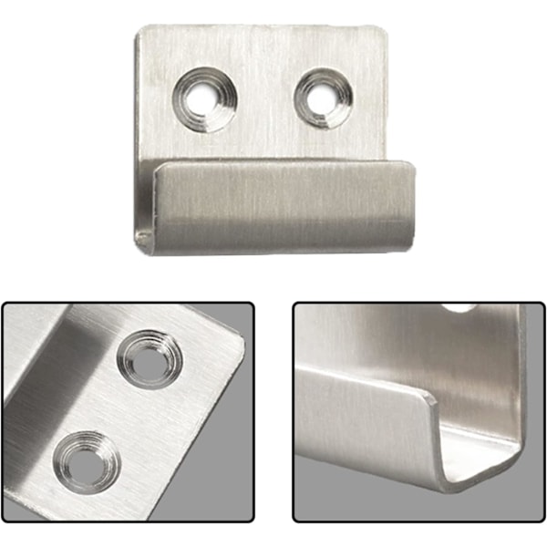 8 stk. robuste vægkroge, U-formet firkantet krog, vægkrog i rustfrit stål, til brug i badeværelse, køkken, garageophæng, robust krog, 4*2.5*3.5cm