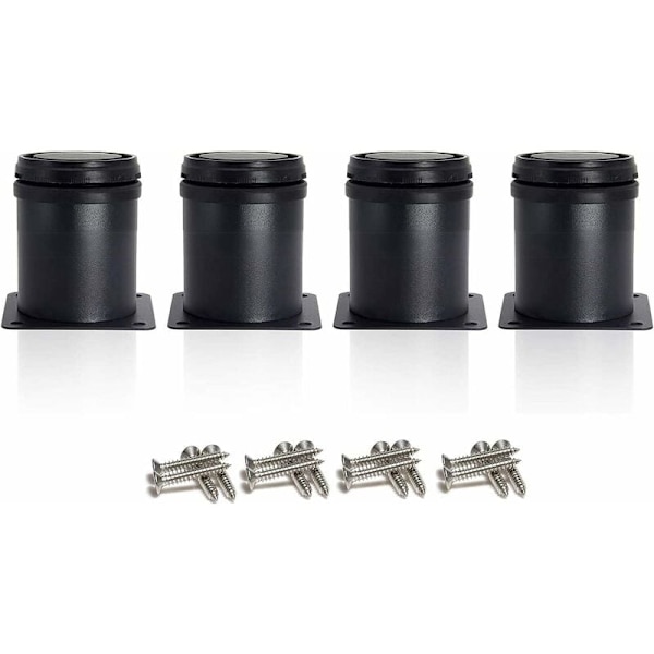4 säädettävää mustaa jalkaa 50 mm korkeat paksut kaapin jalat pöydän jalat huonekalujalat