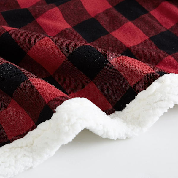 Tæppe, vendbart Sherpa fleece sengetøj, Buffalo Plaid Ho