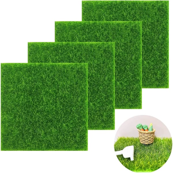 Kunstig grønn plenmatte, mini-simulerte plener, kunstig miniatyrgress