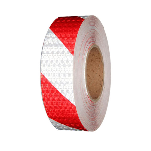 Selvklæbende reflekstape 10m x 5cm rød og hvid tape reflekterende stic