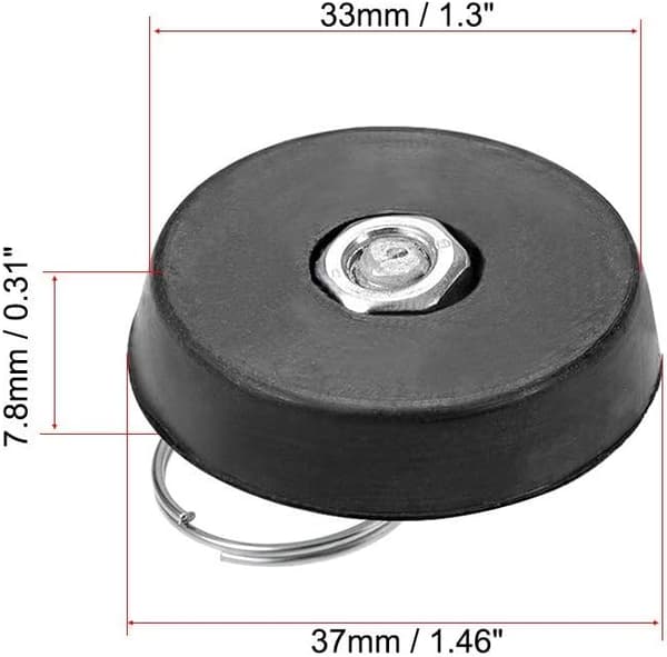 37mm rustfrit stålvaskprop med ring til badekar køkken badeværelse 3
