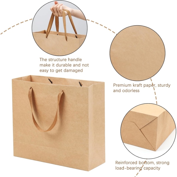 15 stk gaveposer med håndtak Store gaveposer med, 12,5\"x 4,5\"x 11\" tunge