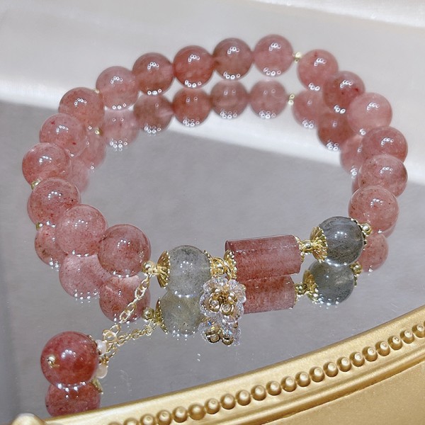 Strawberry Crystal Beads Armband för kvinnor