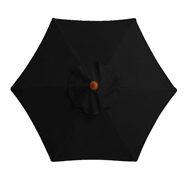 Parasol-erstatningsbetræk - 6 ribber - Diameter 2m - Vandtæt - UV-beskyttelse - Erstatningsstof - Sort