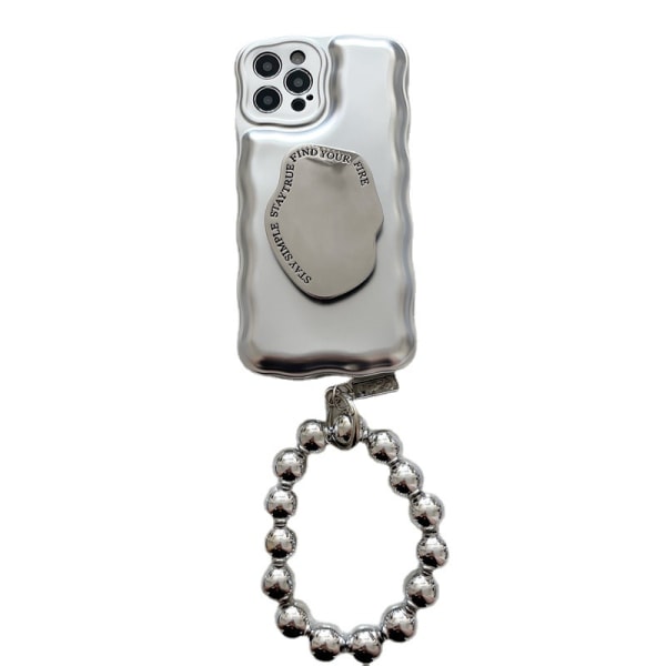 Kompatibel med iPhone 14 Pro Max Case White Bracelet 3D Glitter