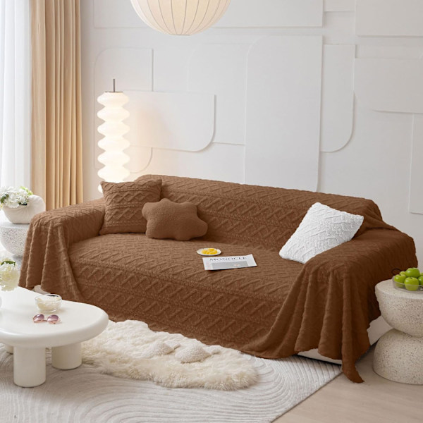 Cozy Tæppe 150 x 200 cm - Blødt og Fluffy - I Blødhed - Til Seng og Sofa, Brun