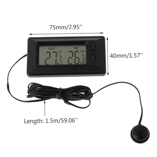 Auton sisä- ja ulkolämpömittari LCD-digitaalinäytöllä