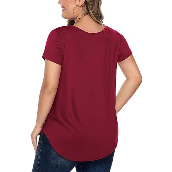 Kvinders Plus Size Top Kortærmet Kryds V-hals T-shirt XXL