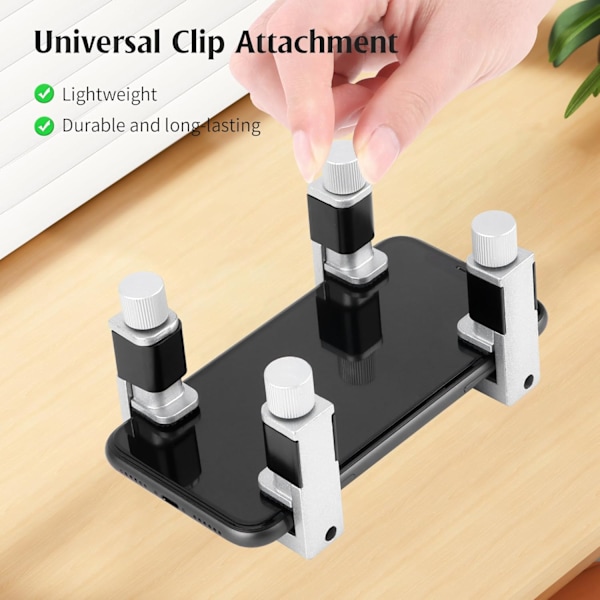 4 stk. Smartphone Skjermklemme, Justerbar Metallklemme for Samsung, Huawei, Tablet, LCD-skjerm