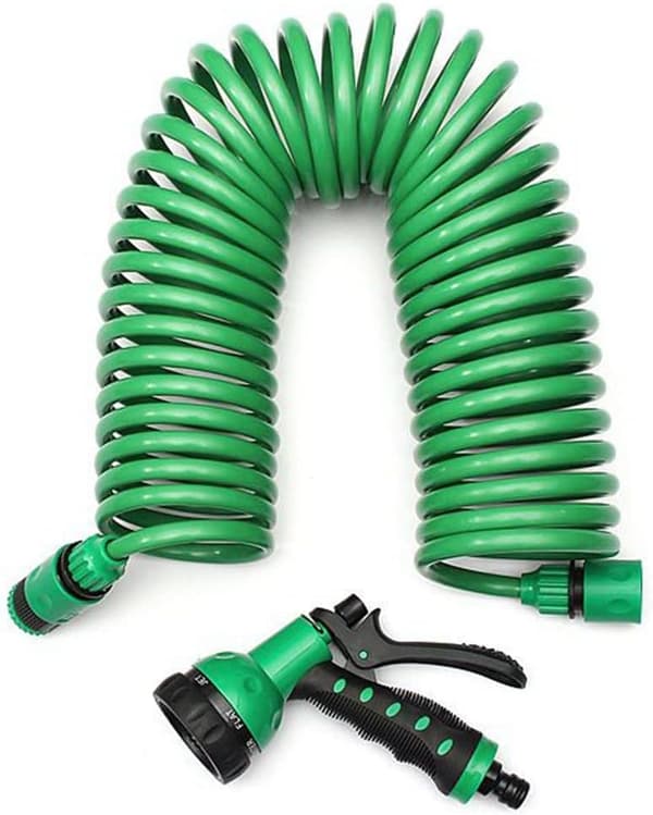 Havevandsslange med dyse, 7 spraytilstande, højtryksvaskerdyser, ventilator