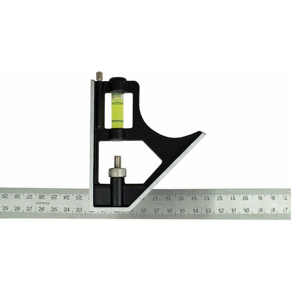 Rustfrit kombinationsvinkel i rustfrit stål 300 mm - Kun metrisk graduering