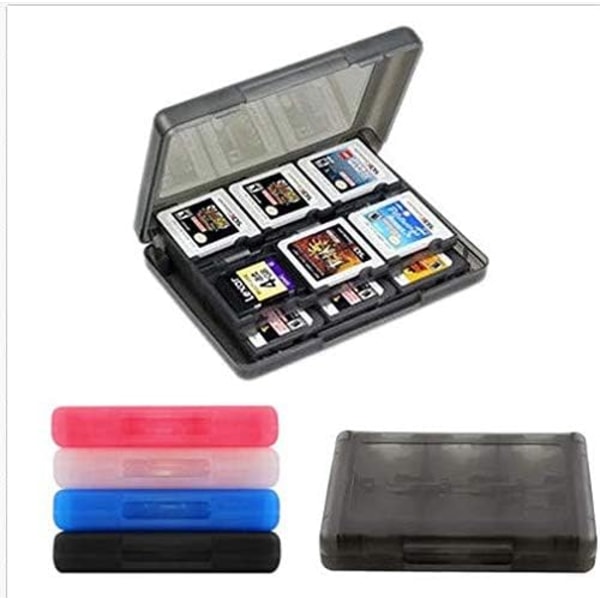 28 i 1 PP plastlagringsboks for 3DS DSL DSI LL videospill Bla