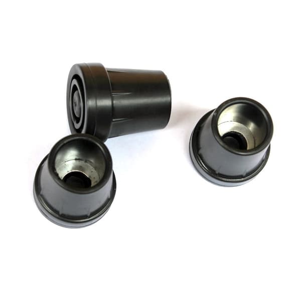 Gummipuder til Vandrestave og Krykker - Sort - 19mm