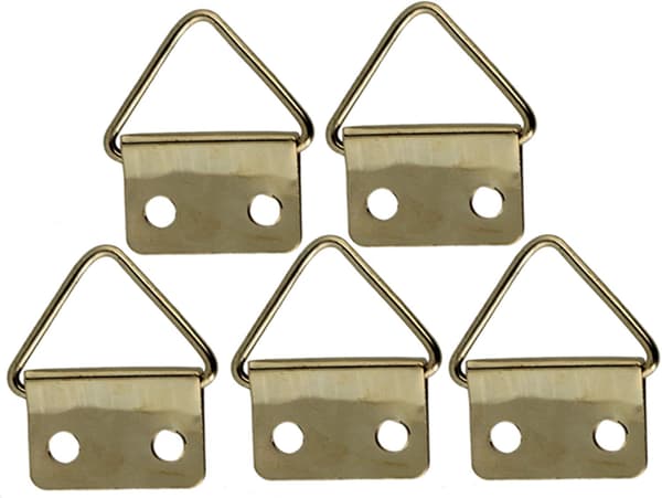 Guld Triangelringar för Bildramshängning 24 x 18mm, 10-pack