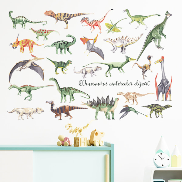 En set dinosaurier väggdekor, väggdekoration väggdekor
