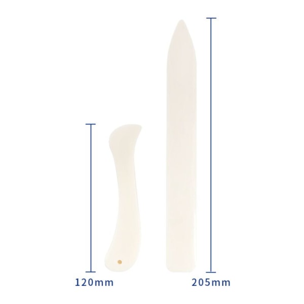 Sæt med 2 Craft Bone Folding Markers, Bone Shaped Straight And Cur