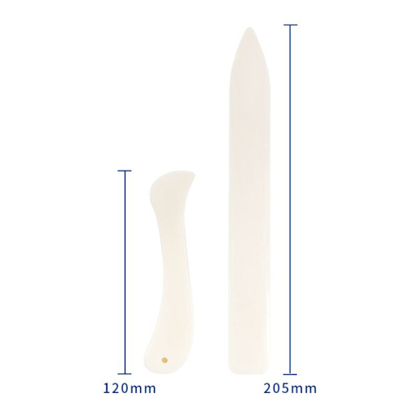 Sett med 2 Craft Bone Folding Markers, Bone Shaped Straight And Cur