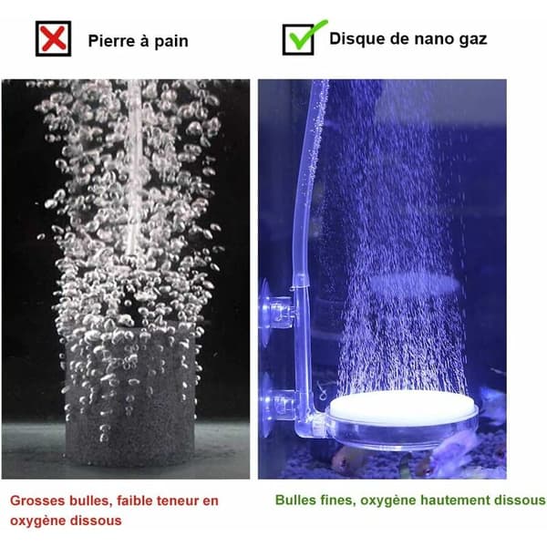Akvarie Luftsten, Akvarie Nano Luftsten Lydløs Opløst Oxygen Diffuser, Brugt i Akvarier og Hydroponiske Pumper (60mm)