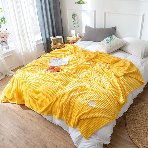 Plädfilt Sängöverkast Soffa Sovrum Soffa Kan Användas Under 4 Säsonger 1 Stycke Mjuk Päls Fleece Mjuk och Varm Baby Slöja 180x200cm Gul