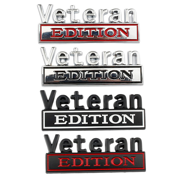 Veteran Edition -auton tarraemblem, auton tarra 3D-kohoutetut kirjaimet