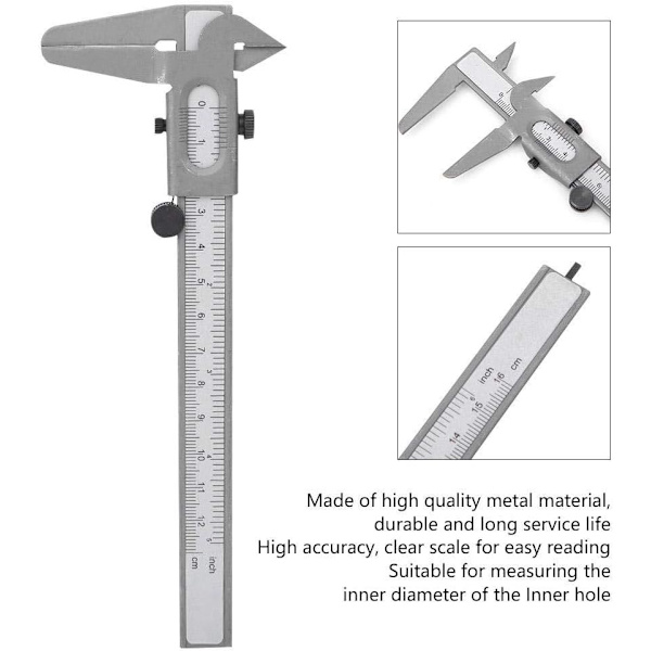 Vernier-skjutmått i rostfritt stål, mikrometer, 5 tum