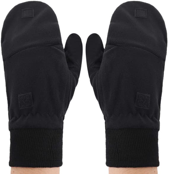 Herr vinter flip top handskar 2 i 1 varma fleece handskar halv finger