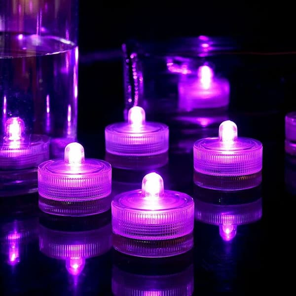 24-pakke Vanntette Runde Mini LED Tealights Undervannslys