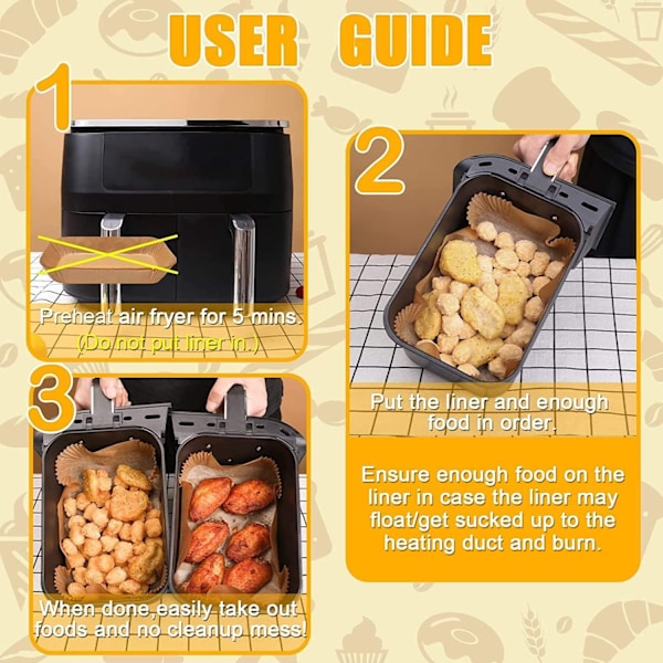 100-pack Luftfritöspapper