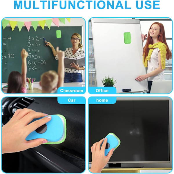 Styck Tvättbara Tavelsuddar, Magnetisk Tavelsudd Whiteboard Sudd Torr Sudd Återanvändbar Kritsudd Klassrumsmarkörer (Blå+Gul+Röd)