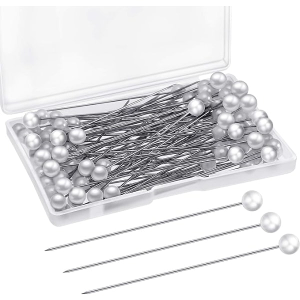 Corsage Boutonniere Pins Imitation Pearl Head Pins Bröllopsbukett Pins Wh