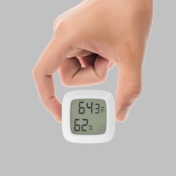 2 stk. Mini Indendørs Digital Hygrometer Termometer, LCD Monitor Fugtighedsmåler med Temperaturmålere til Hjem, Kontor, Køkken, Kælder, Køleskab, Skab, Fahrenheit (℉), Komfort (2)