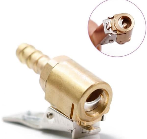 Däckpumpmunstycke, Bilpumpmunstycke, Pumpmunstycke med klämma, Pumpventilklämma Anslutningsadapter, för Däckventiler, Mässing, 6mm
