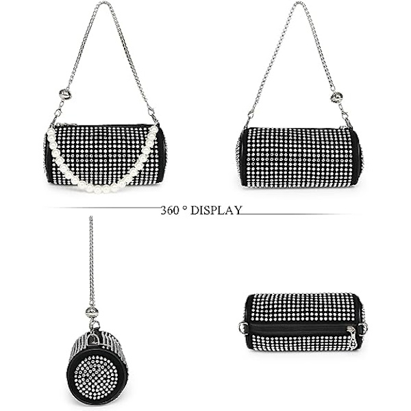 West Crystal Rhinestone Crossbody Bags til kvinder Bling Purse Mini Top Handle Han