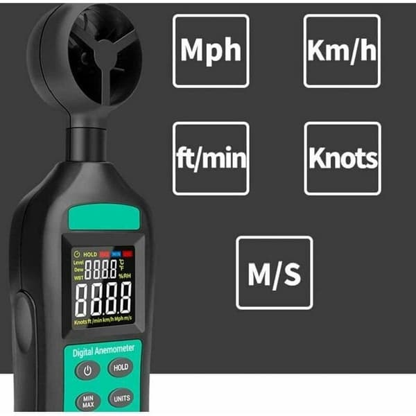 Vindhastighedsmåler Værktøj, Digital Anemometer, Høj Præcision Anemo
