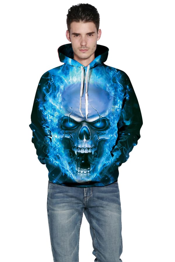 Unisex 3D digitaltryckt huvtröja för män kvinnor (L)