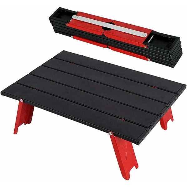 Fällbart bord, bärbart fällbart campingbord, strandbord, kompakt multifunktionsbord, aluminium bordsskiva, lämplig för utomhusbruk, camping, stapling, grillning, strand