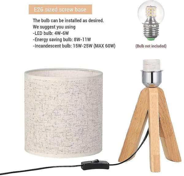 Liten sängbordslampa - Trästativ