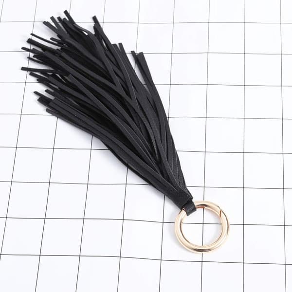 Läder Tassel Nyckelring Nyckelring: Läder Tassel Väska Charm Plånbok