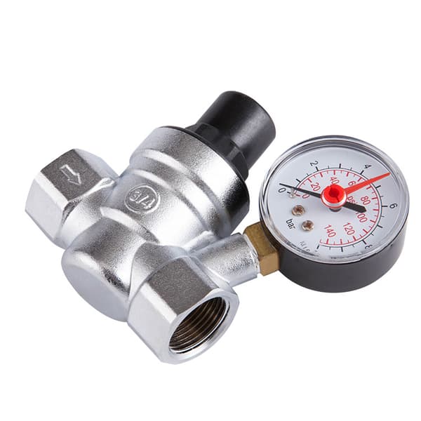 DN20 Vandtryksreducer 3/4 Tomme Vandtryksregulator med Måler