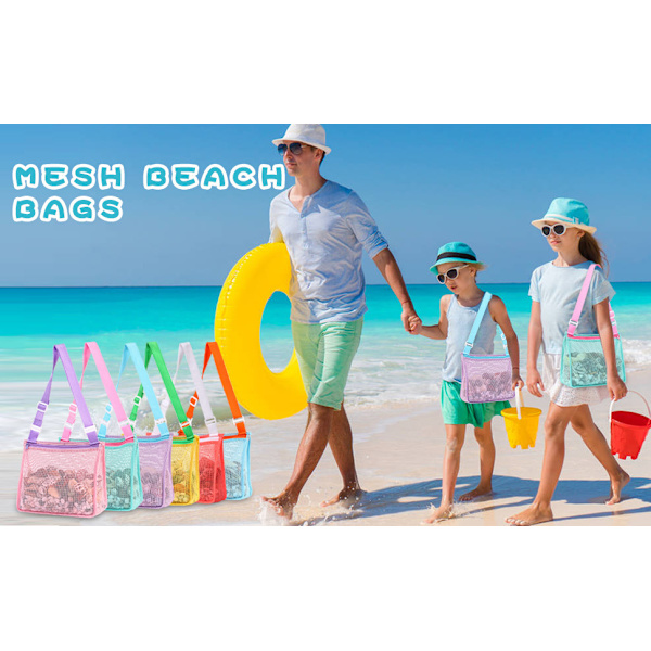 Strandlegetøj Mesh Strandtaske Børn Skalindsamlingspose Strand Sandlegetøjsskaller Strand T