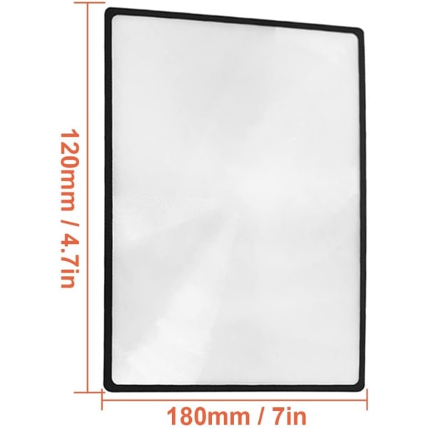 Kartforstørrelsesglass 3X ​​(300%) Fresnel-forstørrelsesark Sideforstørrelsesglass